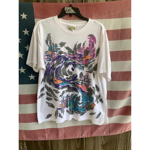 True Vintage 80s Jacques Moret abstract art print fits Size L - Picture 3 of 12